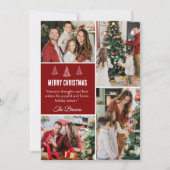 メリーモダンクリスマス4家族の写真かわいいシンプル シーズンカード (正面)