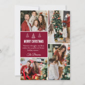 メリーモダンクリスマス4家族の写真かわいいシンプル シーズンカード (正面)