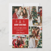 メリーモダンクリスマス4家族の写真かわいいシンプル シーズンカード (正面)
