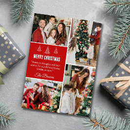 メリーモダンクリスマス4家族の写真かわいいシンプル シーズンカード