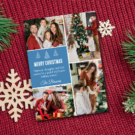 メリーモダンクリスマス4家族の写真かわいいシンプル シーズンカード