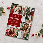 メリーモダンクリスマス4家族の写真かわいいシンプル シーズンカード