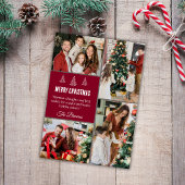 メリーモダンクリスマス4家族の写真かわいいシンプル シーズンカード
