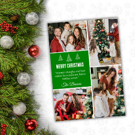 メリーモダンクリスマス4家族の写真かわいいシンプル シーズンカード