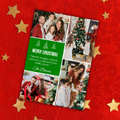 メリーモダンクリスマス4家族の写真かわいいシンプル シーズンカード