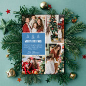 メリーモダンクリスマス4家族の写真かわいいシンプル シーズンカード