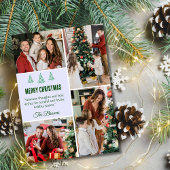 メリーモダンクリスマス4家族の写真かわいいシンプル シーズンカード