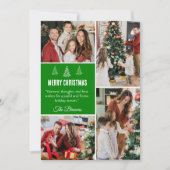 メリーモダンクリスマス4家族の写真かわいいシンプル シーズンカード (正面)