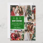 メリーモダンクリスマス4家族の写真かわいいシンプル シーズンカード (正面)