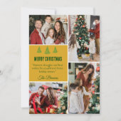 メリーモダンクリスマス4家族の写真かわいいシンプル シーズンカード (正面)