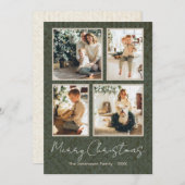 メリーモダンクリスマス4枚のコラージュのカード シーズンカード (正面/裏面)