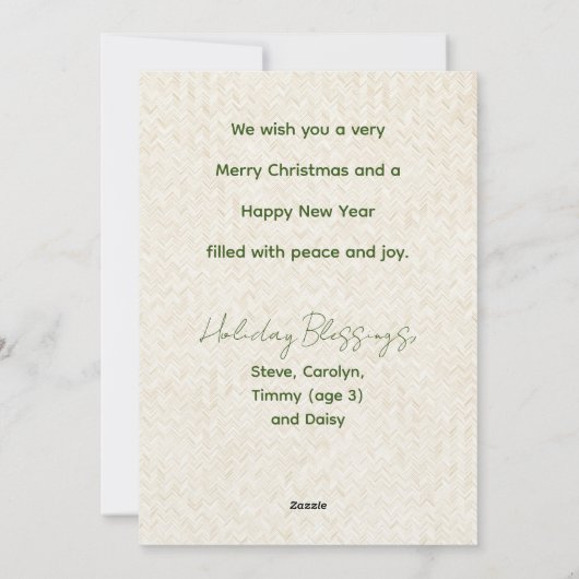 メリーモダンクリスマス4枚のコラージュのカード シーズンカード (裏面)