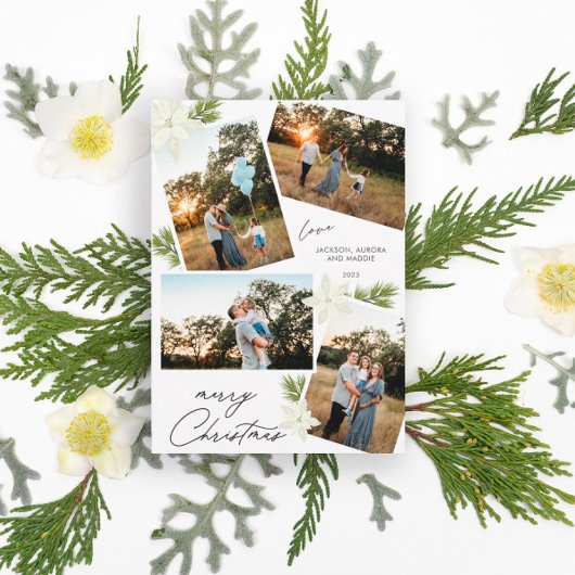 メリーモダンクリスマス4 photo Poinsettia シーズンカード