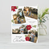 メリーモダンクリスマス4 photo Red Poinsettia シーズンカード (スタンド正面)