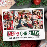 メリーモダンクリスマス5の写真 ポストカード<br><div class="desc">メリーモダンクリスマス5フォトグリーンと赤の休日はがき</div>