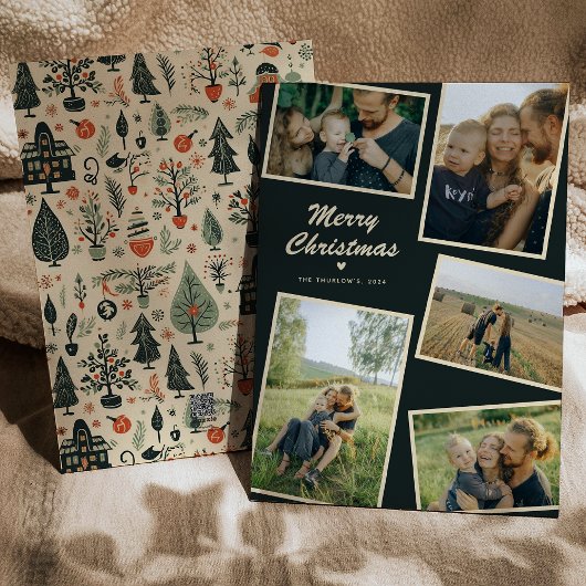 メリーモダンクリスマス5フォトホリデーカード シーズンカード