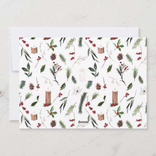 メリーモダンクリスマス5フォトレッドタイポグラフィ シーズンカード (裏面)