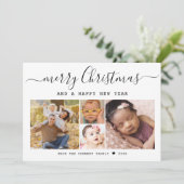 メリーモダンクリスマス5家族写真コラージュ シーズンカード (スタンド正面)