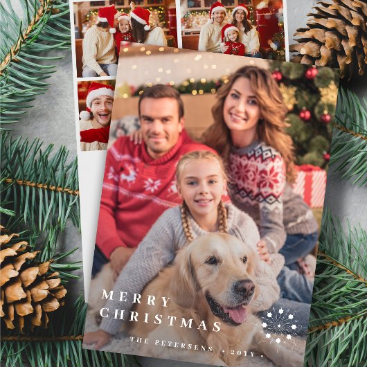 メリーモダンクリスマス5枚のミニマル写真 シーズンカード