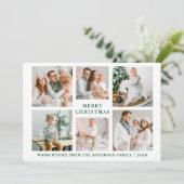 メリーモダンクリスマス6フォトグリーンホリデーカード シーズンカード (スタンド正面)