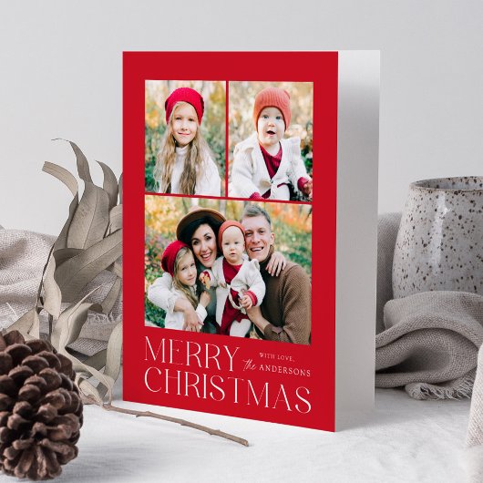 メリーモダンクリスマス7フォトコラージュ シーズンカード