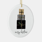 メリーモダンクリスマス・ギフト・ホリデー セラミックオーナメント (右)