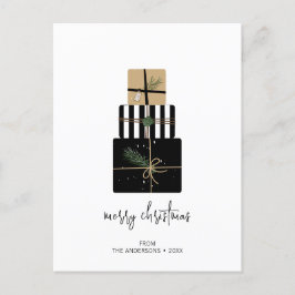 メリーモダンクリスマス・ギフト・ホリデー ポストカード