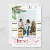 メリーモダンクリスマス | グリーンリーの格子模様の写真 シーズンカード (裏面)