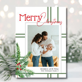 メリーモダンクリスマス | グリーンリーの格子模様の写真 シーズンカード