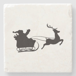 メリーモダンクリスマス・サンタレーとトナカイ ストーンコースター