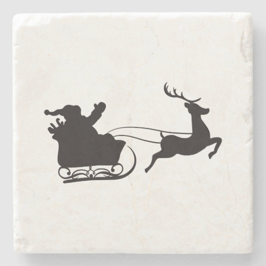 メリーモダンクリスマス・サンタレーとトナカイ ストーンコースター (正面)