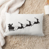メリーモダンクリスマス・サンタレーとトナカイ ランバークッション (ブランケット)
