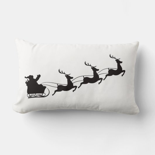 メリーモダンクリスマス・サンタレーとトナカイ ランバークッション (正面)