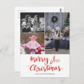 メリーモダンクリスマス・スクリプトのコラージュ写真 ポストカード (正面/裏面)