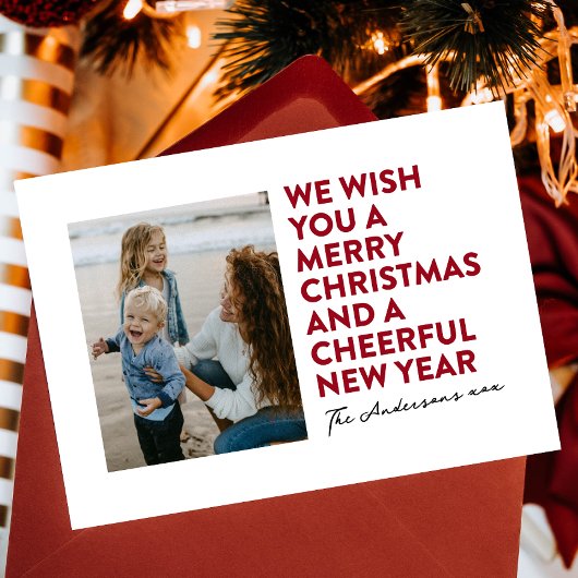 メリーモダンクリスマス&ニューイヤー赤白黒 シーズンカード