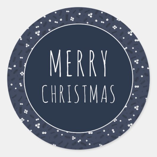 メリーモダンクリスマス |ベリーとパイン ラウンドシール (正面)