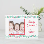 メリーモダンクリスマス・ホリー・ベリーの家族の写真 シーズンカード (スタンド正面)