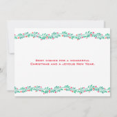 メリーモダンクリスマス・ホリー・ベリーの家族の写真 シーズンカード (裏面)