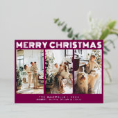 メリーモダンクリスマス・ワインの写真 箔シーズンカード (立ち正面)