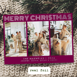 メリーモダンクリスマス・ワインの写真 箔シーズンカード