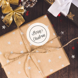 メリーモダンクリスマス |白黒ステッカー ラウンドシール