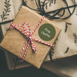 メリーモダンクリスマス |緑と赤のステッカー ラウンドシール