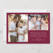 メリーモダンクリスマスBurgundy写真コラージュ シーズンカード (裏面)