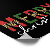 メリーモダンクリスマスleopardプリントタイポグラフィ ポスター (角)