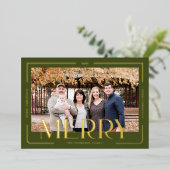メリーモダンシンプル金ゴールドフレームファミリ写真 箔シーズンカード (立ち正面)