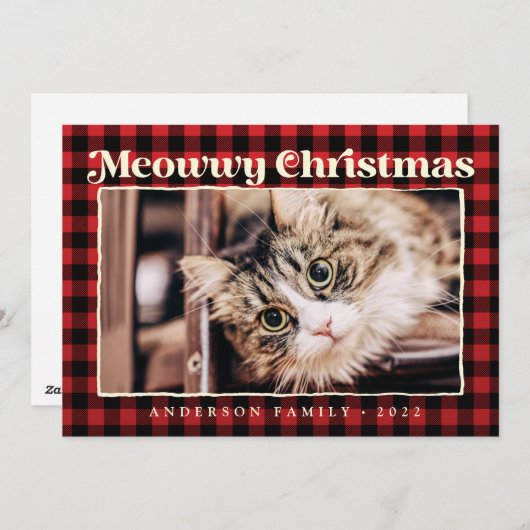 メリーモダンスのプおもしろいライド猫の写真 シーズンカード (正面/裏面)