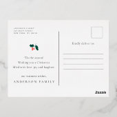 メリーモダンスのプおもしろいライド猫の写真 箔シーズンポストカード (裏面)