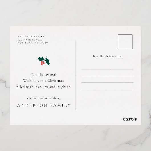 メリーモダンスのプおもしろいライド猫の写真 箔シーズンポストカード (裏面)