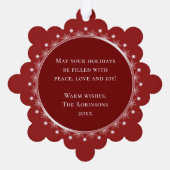 メリーモダンスエレガントクリスマス写真赤 オーナメントカード (裏面)