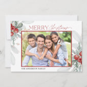 メリーモダンスエレガント・クリスマスの緑の写真 シーズンカード (正面)